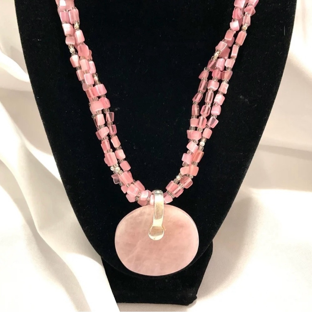 Pink Premier Designs Catalina Rose Quartz Necklace (retired)